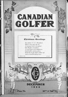 Canadian Golfer, December, 1926
