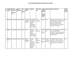 List of Permitted Private Satellite TV Channels As on 19.01.2012 Sr