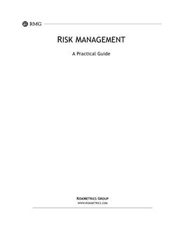 Risk Management, a Practical Guide