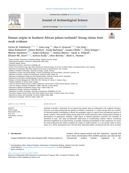 Human Origins in Southern African Palaeo-Wetlands? Strong Claims from Weak Evidence