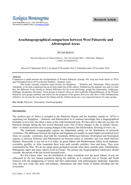 Research Article ISSN 2336-9744 (Online) | ISSN 2337-0173 (Print) the Journal Is Available on Line At