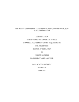 The Impact of Property Tax Caps on Funding Equity for Public Schools in Indiana