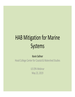 Mitigation Options for Marine Habs (PDF)