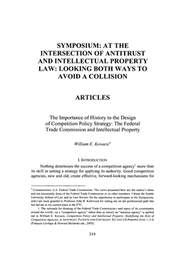 The Federal Trade Commission and Intellectual Property