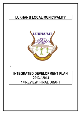 Lukhanji Local Municipality Integrated Development