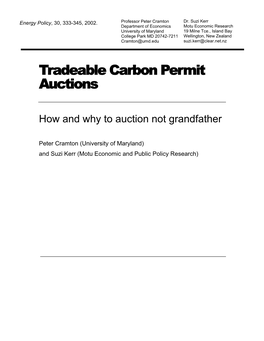 Tradeable Carbon Permit Auctions