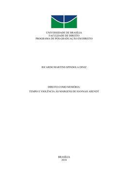 Universidade De Brasília Faculdade De Direito Programa De Pós-Graduação Em Direito