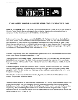 2017 SLS Nike SB World Tour Munich