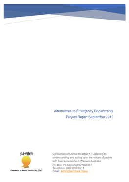 Alternatives to Emergency Departments Project Report September 2019