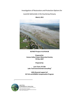 Investigation of Restoration and Protection Options for Juvenile Salmonids in the Courtenay Estuary