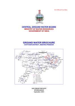 Ground Water Brochure Chittoor District, Andhra Pradesh