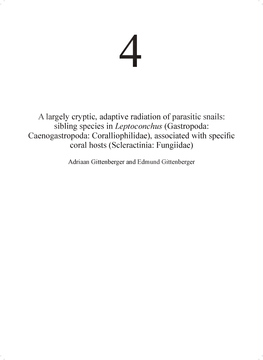 A Largely Cryptic, Adaptive Radiation of Parasitic Snails: Sibling