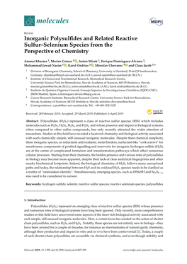 Inorganic Polysulfides and Related Reactive Sulfur–Selenium Species