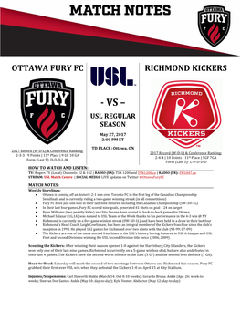 OTTAWA FURY FC -Vs- RICHMOND KICKERS