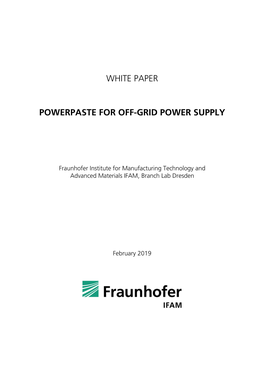 Powerpaste for Off-Grid Power Supply