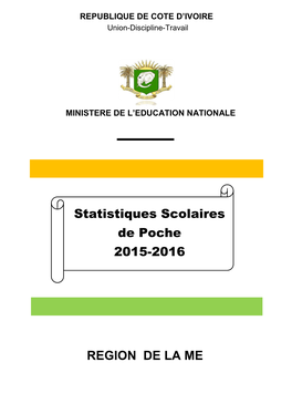 REGION DE LA ME Statistiques Scolaires De Poche 2015-2016