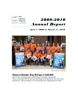2009-2010 Literacy for All — Learning for Life Annual Report