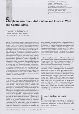 S.Ôfighum Insect Pest Distribution and Losses in West and Central Africa