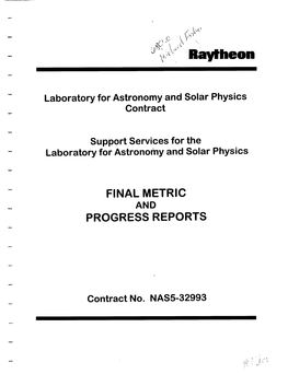 Final Metric Progress Reports