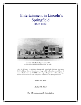 Entertainment in Lincoln's Springfield