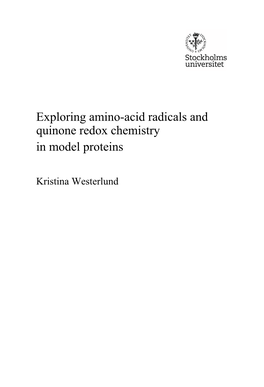 Exploring Amino-Acid Radicals and Quinone Redox Chemistry in Model Proteins