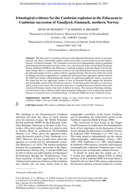 Ichnological Evidence for the Cambrian Explosion in the Ediacaran to Cambrian Succession of Tanafjord, Finnmark, Northern Norway