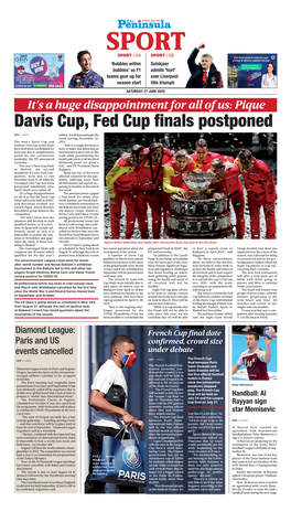 Davis Cup, Fed Cup Finals Postponed