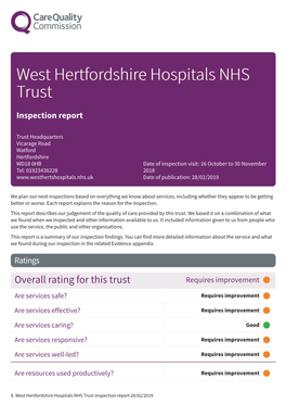 RWG West Hertfordshire Hospitals NHS Trust (16/10/2018)