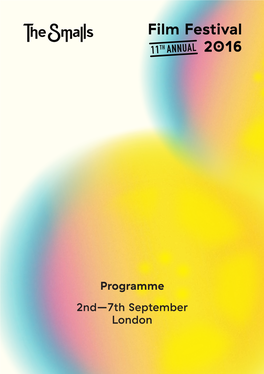 Programme 2Nd–7Th September London Metamorphosis