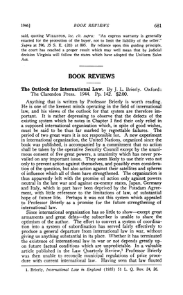 Outlook for International Law