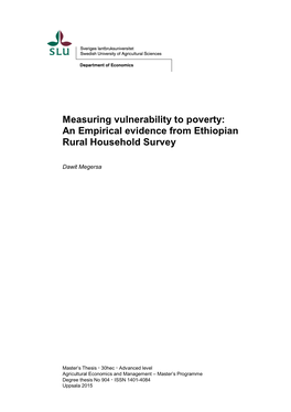 Measuring Vulnerability to Poverty from Cross Section Data