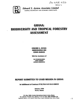 Ghana: Biodiversity and Tropical Forestry Assessment