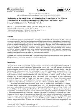 A New Cryptic Toad Species (Amphibia: Bufonidae: Bufo (Anaxyrus)) Discovered in Northern Nevada