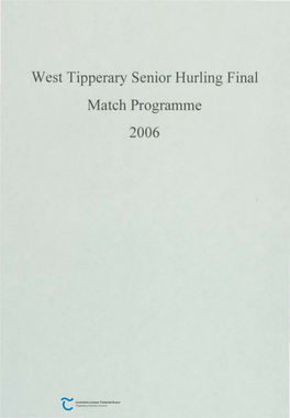 West Tipperary Senior Hurling Final Match Programme