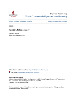 Radios Life Expectancy