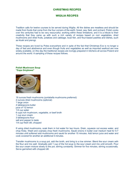 Christmas Recipes Wigilia Recipes