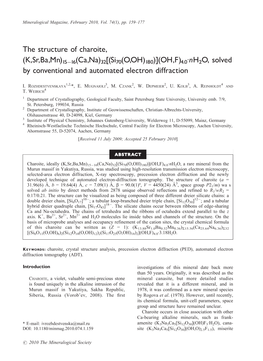The Structure of Charoite, (K,Sr,Ba,Mn)15А16(Ca,Na)