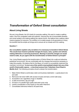 Transformation of Oxford Street Consultation