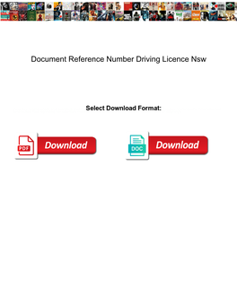 Document Reference Number Driving Licence Nsw