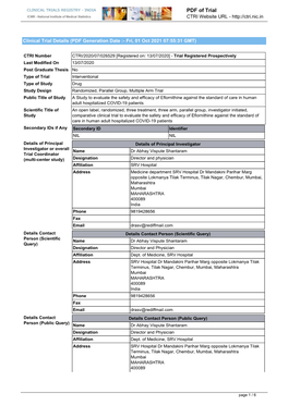 CTRI Trial Data