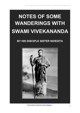 Wanderings with Swami Vivekananda by Sister Nivedita