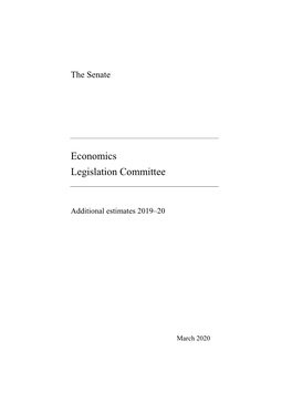 Additional Estimates 2019–20