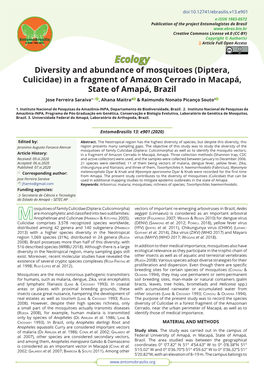 Diversity and Abundance of Mosquitoes (Diptera, Culicidae)