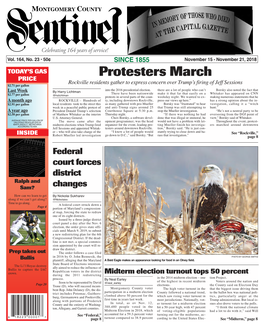 THE MONTGOMERY COUNTY SENTINEL NOVEMBER 15, 2018 EFLECTIONS the Montgomery County Sentinel, Published Weekly by Berlyn Inc