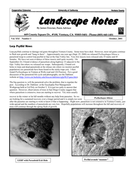 Landscape Notes Newsletter
