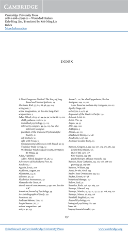 Cambridge University Press 978-1-108-47991-2 — Wounded Healers Keh-Ming Lin , Translated by Keh-Ming Lin Index More Information