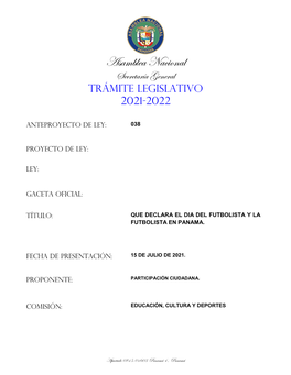 Que Declara El Dia Del Futbolista Y La Futbolista En Panama