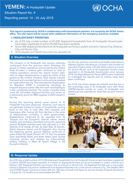 YEMEN: Al Hudaydah Update Situation Report No