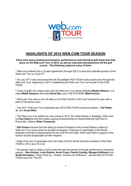 Web.Com Tour Storylines