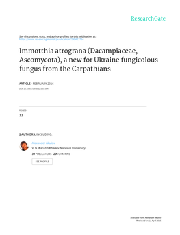 (Dacampiaceae, Ascomycota), a New for Ukraine Fungicolous Fungus from the Carpathians